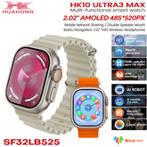 Reloj inteligente HK10 Ultra 3 con pantalla AMOLED de 2,02", ROM de 1 GB, compatible con música local, conexión TWS
